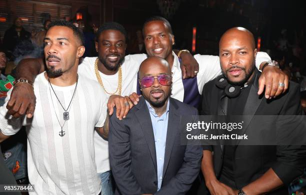 Omari Hardwick, Lance Gross, Jermaine Dupri, AJ Calloway and DJ D-Nice attend The 8th Annual Mark Pitts & Bystorm Ent Post BET Awards Party Powered...