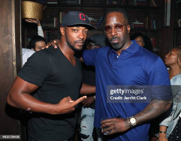 Anthony Mackie and Mark Pitts attend The 8th Annual Mark Pitts & Bystorm Ent Post BET Awards Party Powered By Ciroc on June 24, 2018 in Los Angeles,...