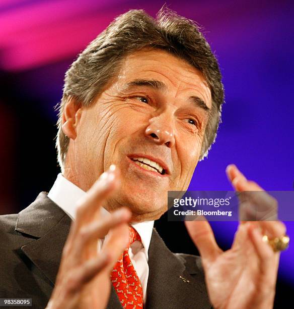 Rick Perry, governor of Texas, speaks during the Southern Republican Leadership Conference in New Orleans, Louisiana, U.S., on Friday, April 9, 2010....