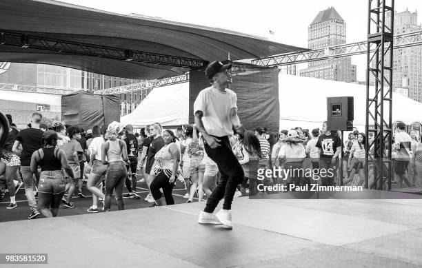 Performer performs onstage during KCON Day 2 2018 NY presented by Toyota at Prudential Center on June 24, 2018 in Newark, New Jersey.