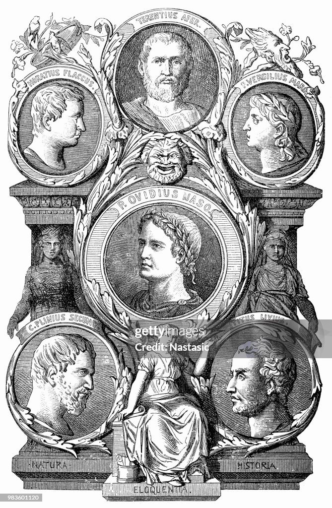 Ullius Cicero ,Horatius flaccus ,Terentius Afer ,Virgilius brown ,pliny Secund ,Titus Livius