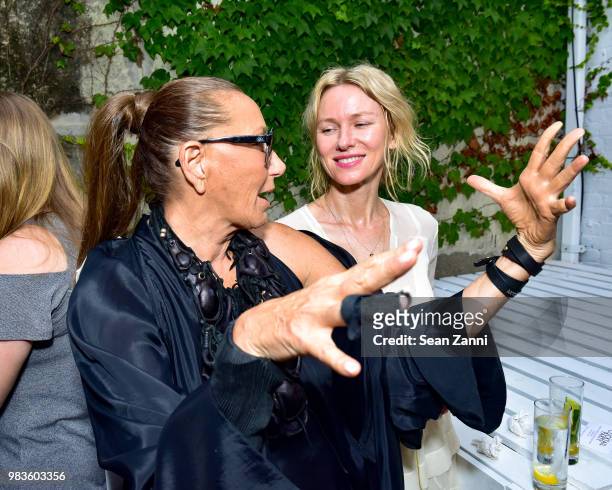 Donna Karan and Naomi Watts attend Naomi Watts And Co-Founders Larissa Thompson and Sarah Bryden-Brown Along With Jason Weinberg Host The Opening Of...