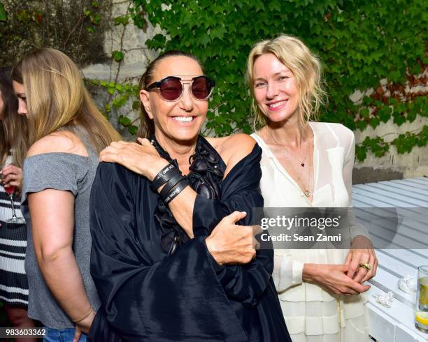 Donna Karan and Naomi Watts attend Naomi Watts And Co-Founders Larissa Thompson and Sarah Bryden-Brown Along With Jason Weinberg Host The Opening Of...