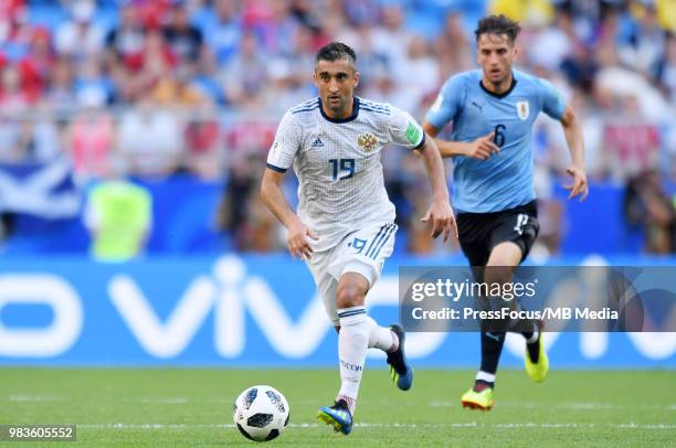 Alexander Samedov of Russia in action during the 2018 FIFA World Cup Russia group A match between Uruguay and Russia at Samara Arena on June 25, 2018...