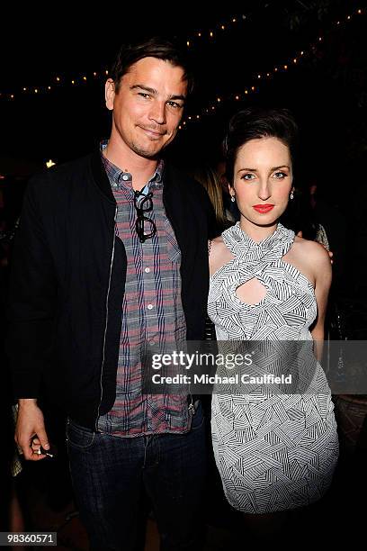 Actor Josh Hartnett and actress Zoe Lister Jones attend the "Breaking Upwards" Los Angeles Premiere After Party at the Silent Movie Theatre on April...