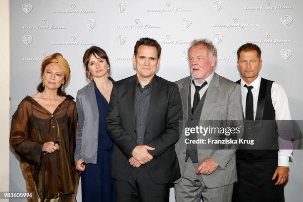 Jacqueline Bisset, Emily Mortimer, Matt Dillon, Nick Nolte and Til Schweiger during the 'Head full of Honey' photo call on June 25, 2018 in Berlin,...