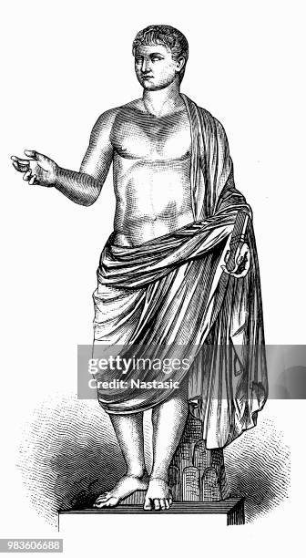 gaius julius caesar - augustus caesar stock illustrations