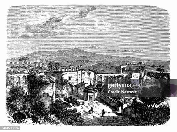 ilustrações de stock, clip art, desenhos animados e ícones de ruins of roman forum in rome - basílica julia