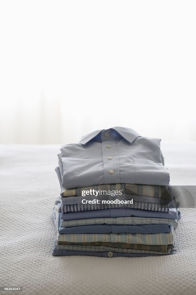 Ironed and folded shirts