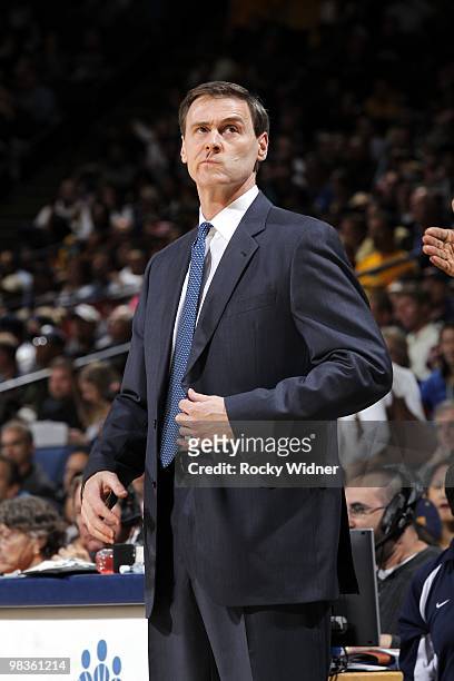 Head coach Rick Carlisle of the Dallas Mavericks looks on during the game against the Golden State Warriors at Oracle Arena on March 27, 2010 in...