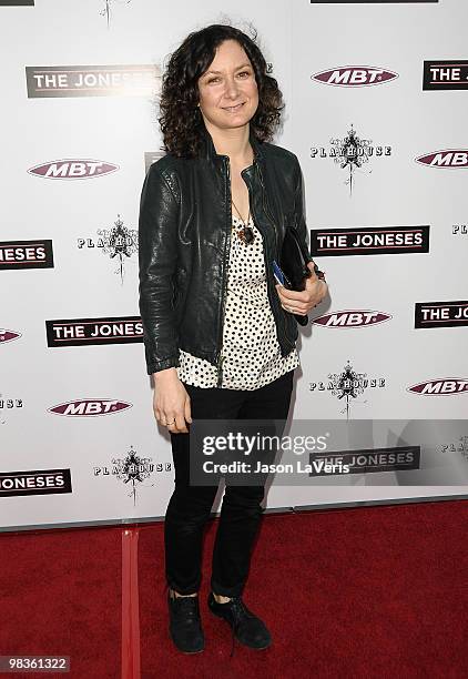 Actress Sara Gilbert attends the premiere of "The Joneses" at ArcLight Cinemas on April 8, 2010 in Hollywood, California.