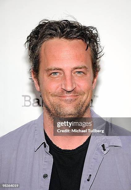 Actor Matthew Perry arrives at the premiere screening of the new Babelgum.com comedy series "Vamped Out" on April 9, 2010 in Hollywood, California.