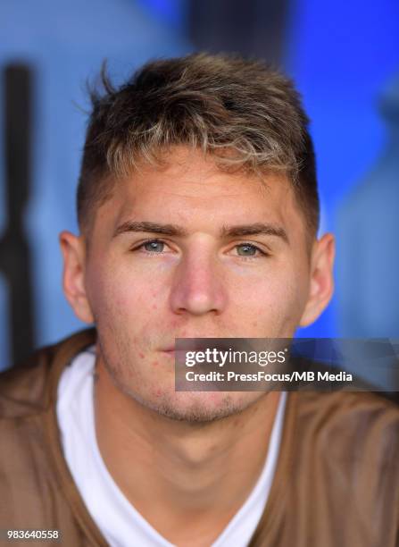 Guillermo Varela of Uruguay during the 2018 FIFA World Cup Russia group A match between Uruguay and Russia at Samara Arena on June 25, 2018 in...