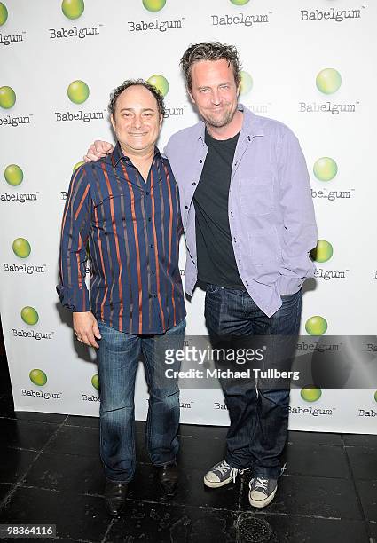 Director Kevin Pollak and actor Matthew Perry arrive at the premiere screening of the new Babelgum.com comedy "Vamped Out" on April 9, 2010 in...