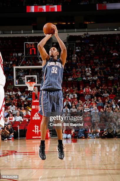 Boris Diaw of the Charlotte Bobcats shoots against the Houston Rockets on April 9, 2010 at the Toyota Center in Houston, Texas. NOTE TO USER: User...