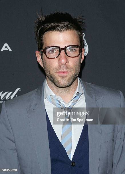 Actor Zachary Quinto attends the Gen Art Film Festival screening of "Elektra Luxx" at the School of Visual Arts Theater on April 9, 2010 in New York...