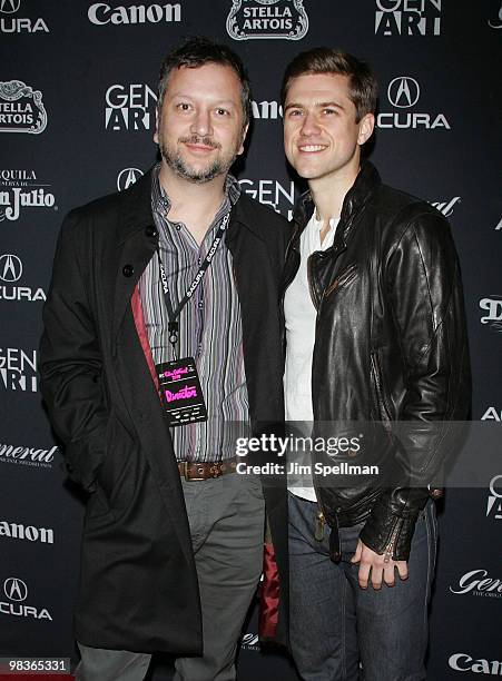 Director Sebastian Gutierrez and Actor Aaron Tveit attend the Gen Art Film Festival screening of "Elektra Luxx" at the School of Visual Arts Theater...