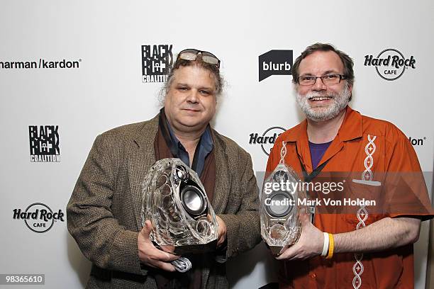 Sirius's Ron Bennington and Fez Whatley attend Earl Douglas Jr's Black Rock Volume 1 launch presented by Harman Kardon at Hard Rock Cafe - Times...