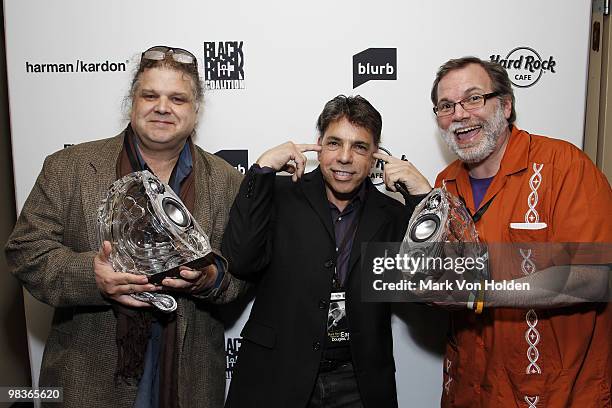 Sirius's Ron Bennington, Harmon Kardon's Joe Pullin, and Fez Whatley attend Earl Douglas Jr's Black Rock Volume 1 launch presented by Harman Kardon...