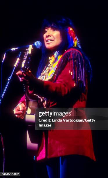 Canadian singer-songwriter, musician, composer, visual artist, educator, pacifist, and social activist Buffy Sainte-Marie performs at the 14th Annual...