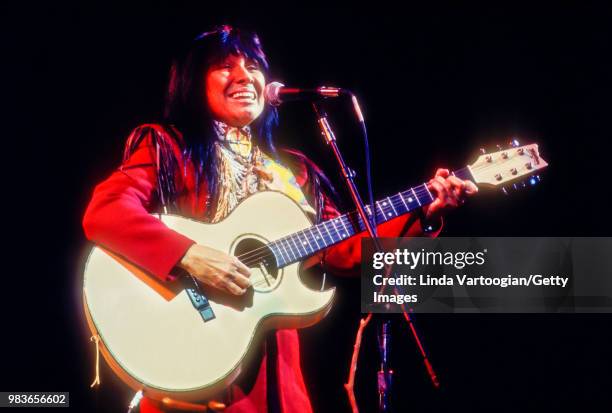 Canadian singer-songwriter, musician, composer, visual artist, educator, pacifist, and social activist Buffy Sainte-Marie performs at the 14th Annual...