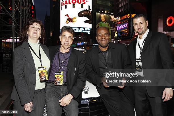 Mary Simneau, Harmon Kardon's Joe Pullin, Photographer Earl Douglas Jr. And Zia Elia, attend Earl Douglas Jr's Black Rock Volume 1 launch presented...