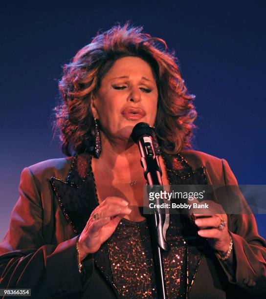 Lainie Kazan performs at Lorenzo's Cabaret at the Hilton Garden Inn on April 9, 2010 in the borough of Staten Island in New York City.