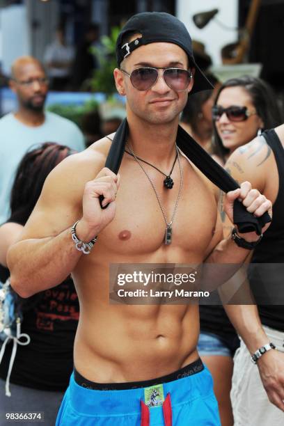 Mike 'The Situation' Sorrentino of the Jersey Shore is sighted on April 9, 2010 in Miami Beach, Florida.