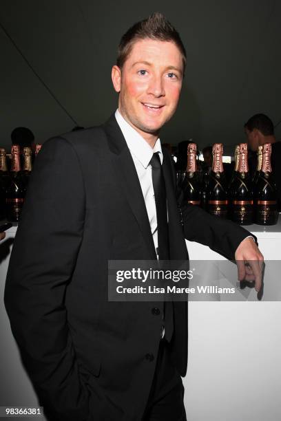 Michael Clarke attends the David Jones marquee during Australian Derby Day at Royal Randwick Racecourse on April 10, 2010 in Sydney, Australia.