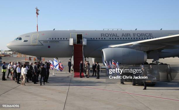 General view as Prince William, Duke of Cambridge arrives at Ben Gurion Airport, Tel Aviv during his official tour of Jordan, Israel and the Occupied...