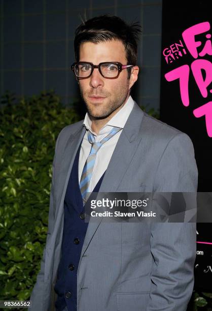 Actor Zachary Quinto attends the Gen Art Film Festival screening of "Elektra Luxx" at the School of Visual Arts Theater on April 9, 2010 in New York...