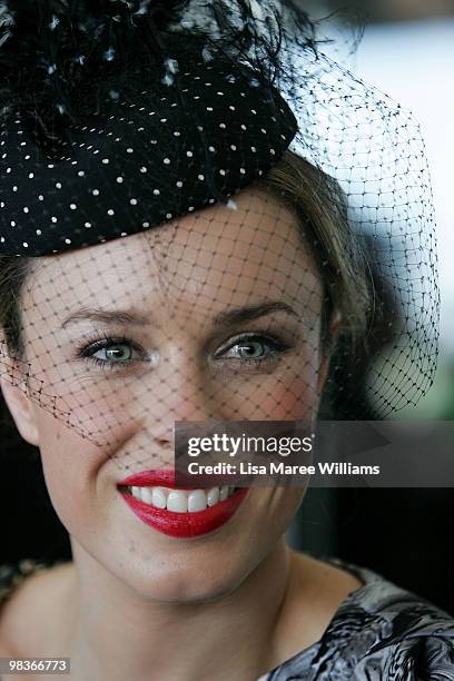 Jessica McNamee attends the David Jones marquee during Australian Derby Day at Royal Randwick Racecourse on April 10, 2010 in Sydney, Australia.