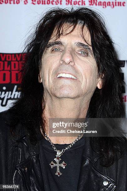 Musician Alice Cooper arrives at the 2nd Annual Revolver Golden Gods Awards at Club Nokia on April 8, 2010 in Los Angeles, California.