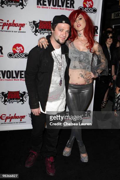 Professional skateboarder / television personality Bam Margera and tattoo artist / television personality Kat Von D arrive at the 2nd Annual Revolver...
