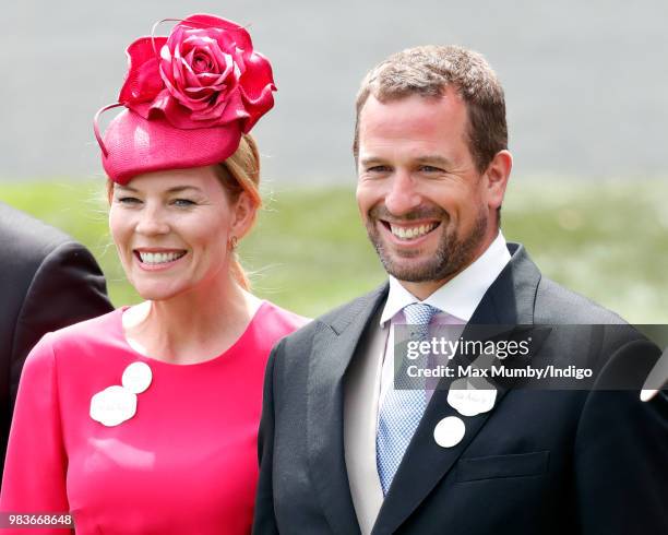 Autumn Phillips and Peter Phillips attend day 5 of Royal Ascot at Ascot Racecourse on June 23, 2018 in Ascot, England.