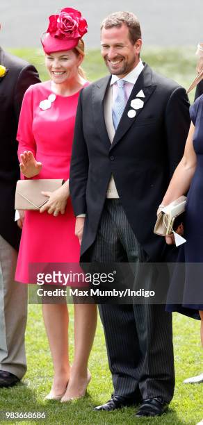 Autumn Phillips and Peter Phillips attend day 5 of Royal Ascot at Ascot Racecourse on June 23, 2018 in Ascot, England.