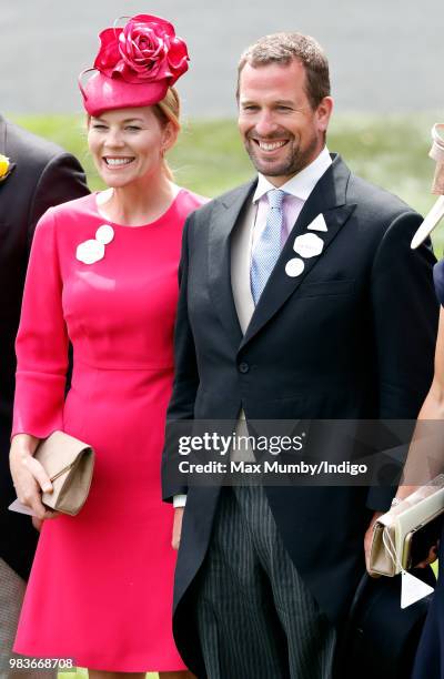 Autumn Phillips and Peter Phillips attend day 5 of Royal Ascot at Ascot Racecourse on June 23, 2018 in Ascot, England.