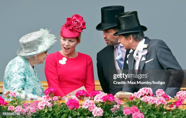 Queen Elizabeth II, Autumn Phillips, Peter Phillips and John Warren attend day 5 of Royal Ascot at Ascot Racecourse on June 23, 2018 in Ascot,...