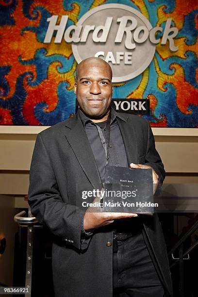 Photographer Earl Douglas Jr. Attends Earl Douglas Jr's Black Rock Volume 1 launch presented by Harman Kardon at Hard Rock Cafe - Times Square on...