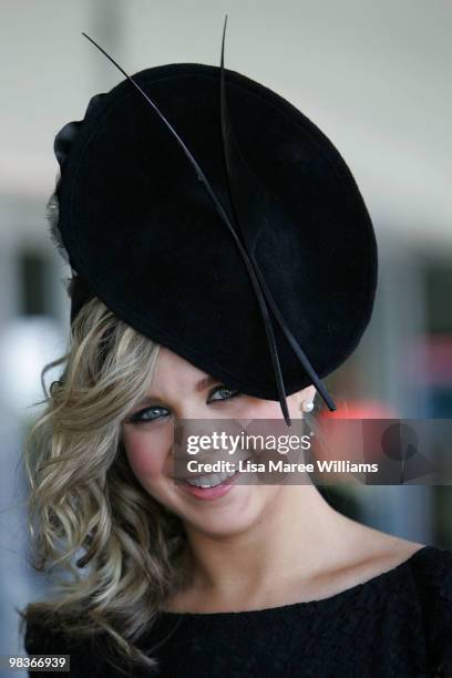 Emma Freedman attends the David Jones marquee during Australian Derby Day at Royal Randwick Racecourse on April 10, 2010 in Sydney, Australia.