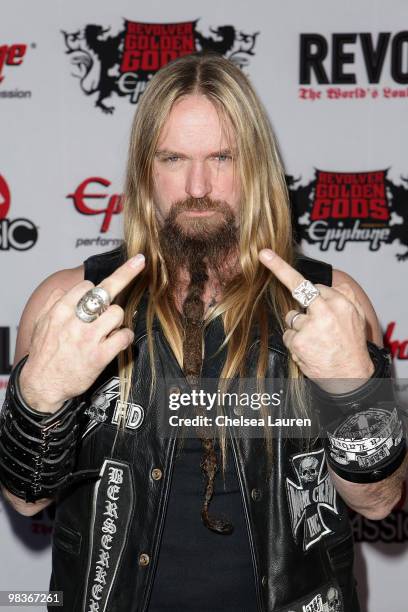 Musician Zakk Wylde arrives at the 2nd Annual Revolver Golden Gods Awards at Club Nokia on April 8, 2010 in Los Angeles, California.