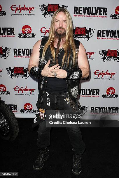 Musician Zakk Wylde arrives at the 2nd Annual Revolver Golden Gods Awards at Club Nokia on April 8, 2010 in Los Angeles, California.