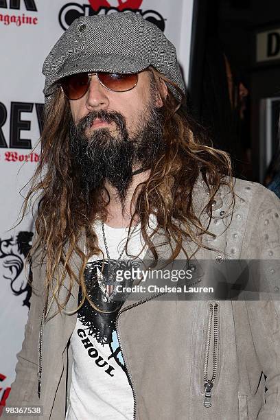 Musician Rob Zombie arrives at the 2nd Annual Revolver Golden Gods Awards at Club Nokia on April 8, 2010 in Los Angeles, California.