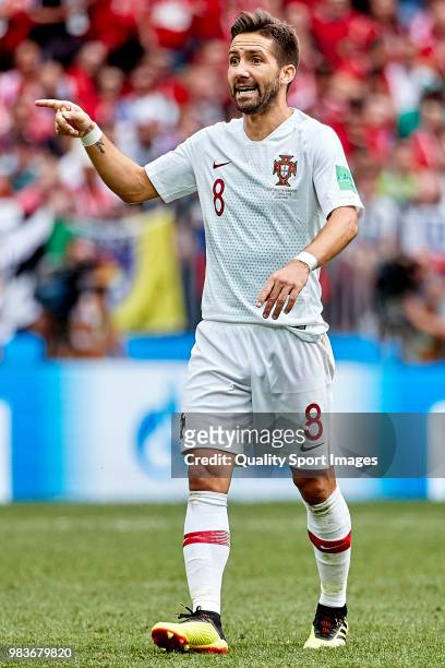 Joao Moutinho of Portugal reacts during the 2018 FIFA World Cup Russia group B match between Portugal and Morocco at Luzhniki Stadium on June 20,...