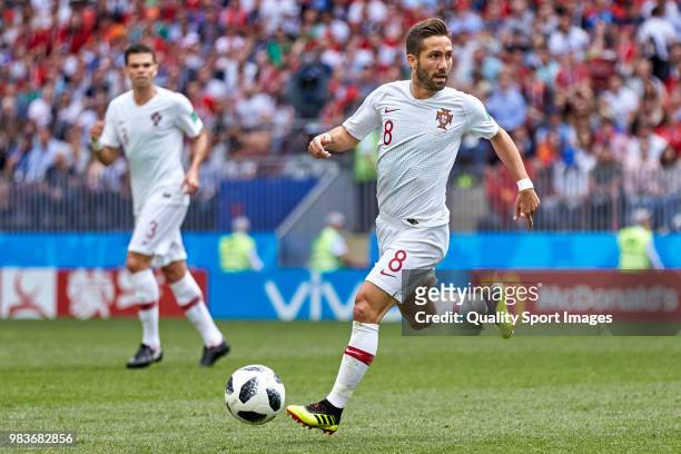 Joao Moutinho of Portugal controls the ball during the 2018 FIFA World Cup Russia group B match between Portugal and Morocco at Luzhniki Stadium on...