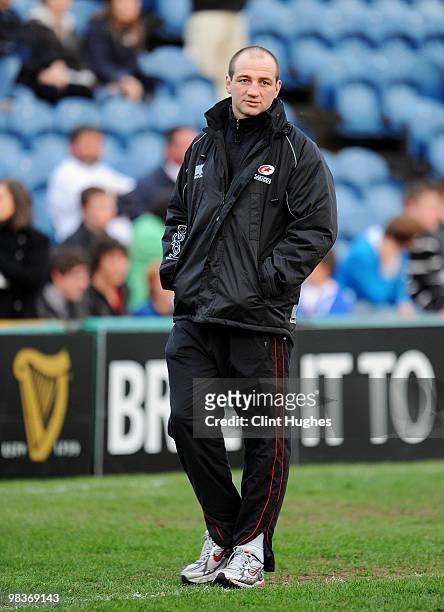 Steve Borthwick of Saracens during the Guinness Premiership match between Sale Sharks and Saracens at Edgeley Park on April 9, 2010 in Stockport,...