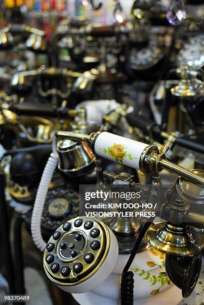 antique telephones - namdaemun gate stock pictures, royalty-free photos & images