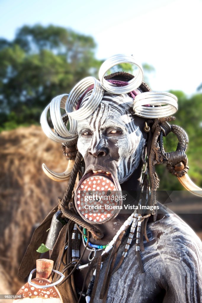 Mursi woman with clay lip plate