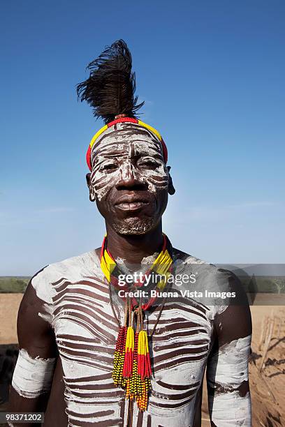 man of the karo people - karokultur bildbanksfoton och bilder