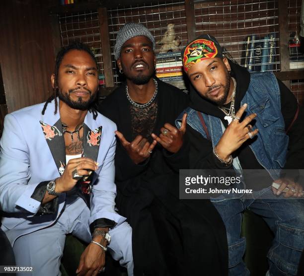 Miguel, Luke James, and Ro James attend the 8th Annual Mark Pitts Post BET Awards Soiree at Poppy on June 24, 2018 in Los Angeles, California.